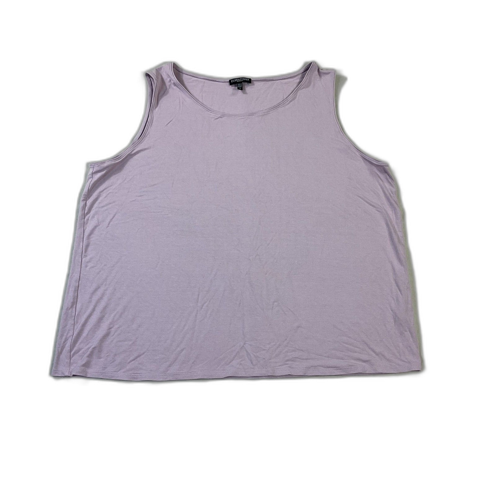 Eileen Fisher Women’s 2X Lavender Sleeveless Tank Top Scoop Neck Casual Stretch - Picture 2 of 7